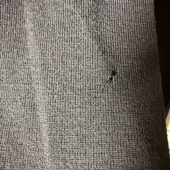 Talbots Sweater with Attached Scarf Navy Sz Medium, 100% Merino Wool - Picture 6 of 7